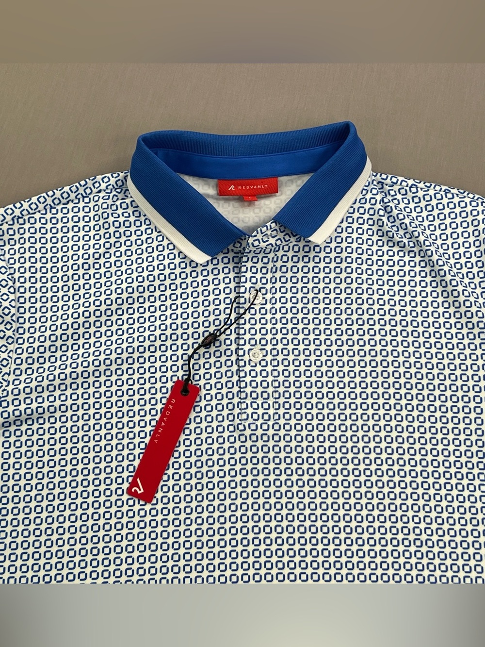 REDVANLY MENS DEVINE MARINE BLUE SS GOLF POLO SHIRT
